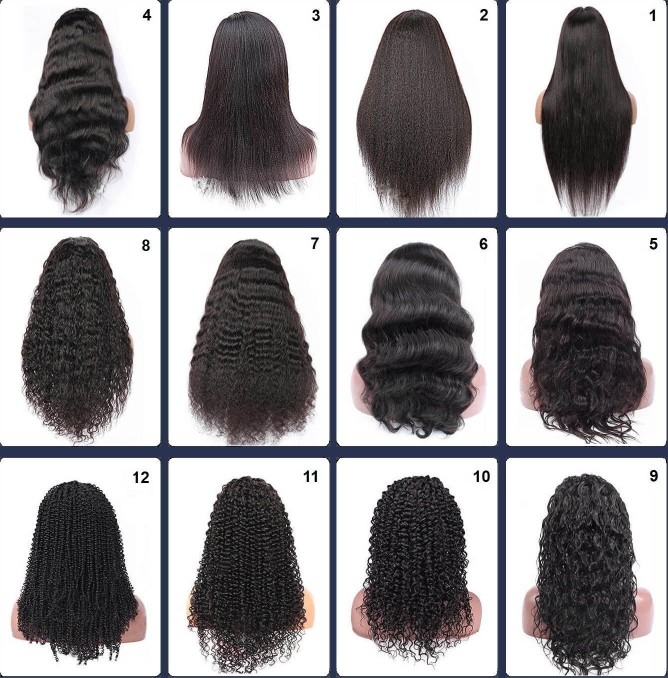 A picture of several people with different hair smoothness